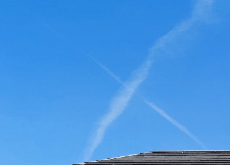 Xに見える十字雲（クロス雲）