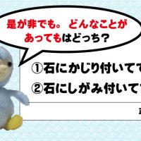 石にかじり付いてでも？石にしがみ付いてでも？どっち？