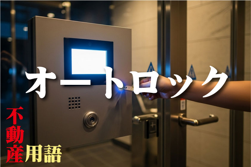 日本の現代的なマンションの玄関に設置された、光沢のあるオートロック操作パネルと非接触キー用のセンサー部分。